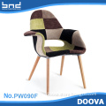 new design wooden leg fabric patchwork chair